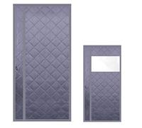 Cortina Magnética Para Puerta Con Aislamiento Térmico Cortina Térmica De Algodón Espesar, 70cm 80cm 90cm 95cm 110cm 120cm 130cm Cortinas Puerta Interior Gris Automáticamente(Gris,W 90 x H 245cm)