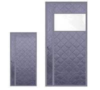 Cortina Magnética Para Puerta Con Aislamiento Térmico Cortina Térmica De Algodón Espesar, 70cm 80cm 90cm 95cm 110cm 120cm 130cm Cortinas Puerta Interior Gris Automáticamente(Grays,W 100 x H 195cm)