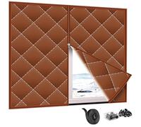 Cortina Magnética Para Puerta Con Aislamiento Térmico, Cubierta Térmica Para Puerta De Invierno, Gruesa Oxford 210D, Resistente Al Viento, Insonorización(Marrón,55x60cm)