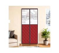 Cortina magnética para puerta con aislamiento térmico y ventana transparente, relleno Oxford de algodón grueso, impermeable y resistente al viento, cubierta de puerta de invierno