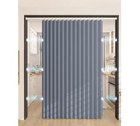 Cortina magnética para puerta de acordeón para interiores, pantalla de privacidad plegable con barra telescópica, cortinas de acordeón opacas para armario y separadores de habitaciones, solución que