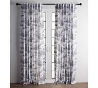 Cortina Maison d' Hermine 100 % algod n - 127 x 274 cm, color gris paloma (fondo blanco), decorativa - Cortinas est ticas para cocina y dormitori