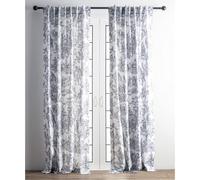Cortina Maison d' Hermine 100 % algod n - 127 x 274 cm - Gris Paloma (fondo blanco) - Cortina decorativa - Cortinas est ticas para cocina y dormi