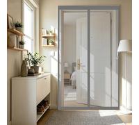 Cortina Mosquitera 100 x 205 cm Cierra Automáticamente, Fácil Instalación sin Taladrar Cortinas Mosquitera Puerta Magnetica Exterior Insectos para Dormitorio, Correderas, Gris