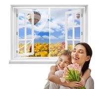 Cortina mosquitera, 105x110cmmagnética para Ventanass, Mosquitera Magnética, Nuevo diseño, Manos libres; Instálela usted mismo（Blanca）