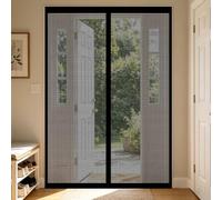 Cortina Mosquitera 109 x 218 cm Poliéster Resistente, con Ganchos, Silenciosa y Automática Mosquitera para Puerta Mosquiteras Magneticas para Puertas para Balcón, Entrada, Negro