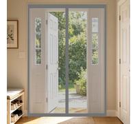 Cortina Mosquitera 109 x 242 cm Poliéster Resistente, con Ganchos, Silenciosa y Automática Mosquitera para Puerta Mosquiteras Magneticas para Puertas para Balcón, Entrada, Gris