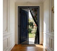 Cortina Mosquitera 110 x 170 cm Cortina Mosquitera Exterior Cierre Automático de Arriba a Abajo, Mantiene El Aire Fresco Dentro y Los Bichos Fuera, para Balcón Dormitorio, Negro