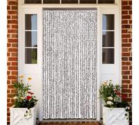 Cortina mosquitera 118 x 220 cm marrón beige para puertas, felpilla, para terraza, balcón, caravana