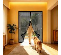 Cortina Mosquitera 118 x 290 cm Malla Ultrafina, Transpirables, Fácil Instalación Adhesiva Mosquiteras Magneticas Cortina Protección Contra Insectos para Balcón, Entrada, Negro