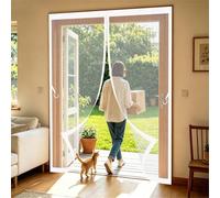 Cortina Mosquitera 125 x 200 cm Malla Imanes de Poliéster Imanes, Se Cierra Automáticamente Mosquiteras Magneticas Cortina Protección Contra Insectos para Cocina, Comedor, Blanco