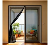 Cortina Mosquitera 240 x 100 cm Mosquitera Cortina Puerta Magnetica Cierre Magnético de Arriba a Abajo, Automáticamente, Mantiene El Aire Fresco, para Patio Balcón, Negro
