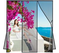 Cortina Mosquitera, 245x210cm Magnética Mosquiteras Enrollables Puerta Mosquitera contra Insectos para Sala de Estar Balcón LF2C1 Negro