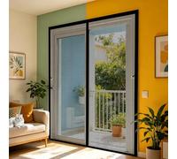 Cortina Mosquitera 65 x 185 cm Cortina Mosquitera Puerta Exterior Cierre Magnético de Arriba a Abajo, Automáticamente, Mantiene El Aire Fresco, para Patio Balcón, Negro