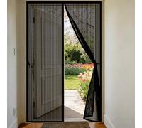 Cortina Mosquitera 71 x 260 cm Mosquitero Magnético para Puerta Cierre Automático de Arriba a Abajo, Mantiene El Aire Fresco Dentro y Los Bichos Fuera, para Patio Balcón, Negro