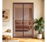 Cortina Mosquitera 80 x 185 cm Malla Ultrafina, Transpirables, Fácil Instalación Adhesiva Mosquiteras Magneticas Cortina Protección Contra Insectos para Cocina, Comedor, Marrón