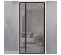 Cortina mosquitera de Apertura Lateral; Red antimosquitos Reforzada y Resistente a desgarros; Cortina autoadhesiva, magnética y translúcida Que no Requiere Taladro,Negro,95 x 205 cm