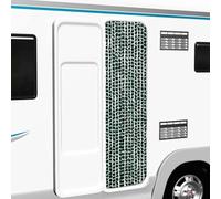 Cortina mosquitera de felpilla suave verde y blanca de 56 x 185 cm - Cortina de puerta extraíble e impermeable para casa, autocaravana y caravana, protege de moscas y mosquitos.