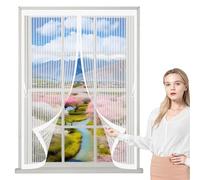 Cortina Mosquitera Magnética 100 x 110 cm Varios Tallas, Cierre Automático, No Requiere Herramientas, Mantiene El Aire Fresco Cortina Magnética para Todas Las Ventana, Blanco