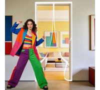 Cortina Mosquitera Magnética 101 x 218 cm Varios Tallas Automáticamente Mosquitera Magnética Resistente para Puerta Del Balcón, Puerta Patio, Blanco