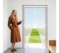 Cortina Mosquitera Magnética 103 x 208 cm Fácil de Instalar, No Requiere Herramientas Mosquitera Magnética Resistente para Puertas de Patio y Balconeras, Blanco