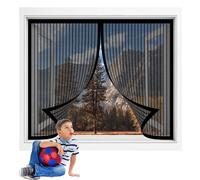 Cortina Mosquitera Magnetica 110 x 117 cm sin Taladrar Malla Mosquiteras para Ventanas Ventilación de Verano para Puertas Correderas Balcones Terraza, Negro
