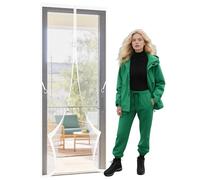 Cortina Mosquitera Magnética 112 x 231 cm Magnético Automático Cortina Mosquitera Puerta Exterior con Imanes Mantiene El Aire Fresco para Puerta Exterior de Balcón Patio, Blanco