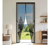 Cortina Mosquitera Magnética 113 x 250 cm Fácil de Instalar, No Requiere Herramientas Mosquitera Magnética Resistente a La Rotura para Todos Los Tamaños de Puertas, Negro