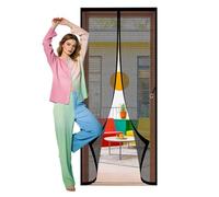 Cortina Mosquitera Magnética 114 x 216 cm Imán sin Necesidad de Taladrar Cortinas Mosquitera Puerta Resistente a La Rotura para Puertas de Salón Balcón Corredor, Negro