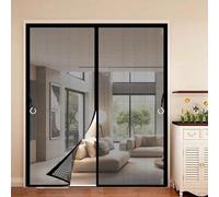 Cortina Mosquitera Magnetica 120 x 235 cm Contra Respirable, con Imanes Cortina Magnética Fácil Instalación, Mantiene El Aire Fresco para Puerta Doble Balcón, Negro