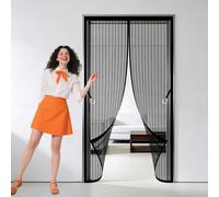 Cortina Mosquitera Magnética 120 x 235 cm Fácil de Instalar, No Requiere Herramientas Mosquitera Magnética Resistente para Puerta Exterior de Balcón Patio, Negro