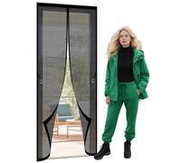 Cortina Mosquitera Magnética 120 x 235 cm Magnético Automático Cortina Mosquitera Puerta Exterior con Imanes Mantiene El Aire Fresco para Puerta Exterior de Balcón Patio, Negro