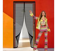 Cortina Mosquitera Magnética 123 x 186 cm Cierre Magnético de Arriba a Abajo Anti Mosquito Insecto Mosquiteras Lejos de Los Mosquitos para Puertas de Patio y Balconeras, Negro