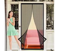 Cortina Mosquitera Magnética 126 x 204 cm Mosquiteras para Puertas Magnética Reforzada Fácil Instalación para Puerta de Entrada Interior y Ventanas, Negro