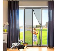 Cortina Mosquitera Magnetica 130 x 200 cm mosquitero magnetico Magnética Automático con Malla Super Fina para para Puertas Correderas/Balcones/Terraza Negro
