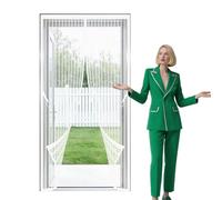 Cortina Mosquitera Magnética 133 x 267 cm Varios Tallas Adsorción Magnética Anti Mosquito Insecto Mosquitera Resistente para Puertas de Patio y Balconeras, Blanco