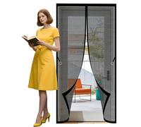 Cortina Mosquitera Magnética 135 x 200 cm Varios Tallas Cortina Mosquitera Puerta Montaje Sencillo sin Necesidad de Taladrar para Puertas de Salón Balcón Corredor, Negro