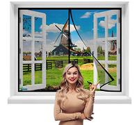 Cortina Mosquitera Magnética 140 x 100 cm Verano Cortina magnética Permite Entrada Aire Fresco con Durable para Puertas Correderas【Negro】