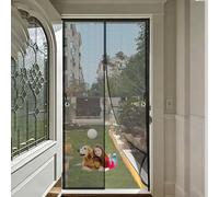 Cortina Mosquitera Magnetica 140 x 150 cm con Imanes, Cierra Automáticamente Mosquitera para Puerta Fácil de Instalar, Antimosquitos, Malla Fina Adiós a Los Mosquitos, Negro
