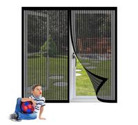 Cortina Mosquitera Magnética 143 x 83 cm sin Taladrar Mosquiteras Anti Insectos Aislamiento Transparente para La Mayoría de Los Tipos de Ventanas, Negro