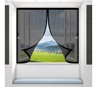 Cortina Mosquitera Magnetica 175 x 180 cm Protección Contra Insectos, Malla Fina, Mantiene El Aire Fresco, Mosquitera para Ventanas para Puerta de Balcón, Puerta de Patio, Negro