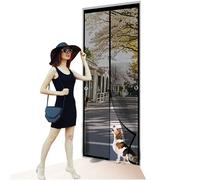 Cortina Mosquitera Magnetica 177 x 130 cm Cierre Automático, sin Taladrar Cortina Magnética Fácil Instalación, Mantiene El Aire Fresco Corredera de Patio, Negro