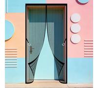 Cortina Mosquitera Magnética 202 x 255 cm Varios Tallas Puerta de Malla Magnética No Requiere Herramientas, Fácil de Instalar para Puertas de Balcón O Terraza, Negro