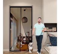 Cortina Mosquitera Magnetica 226 x 333 cm Cierre Automático, Malla Super Fina Antimosquitos Imantada Fácil Instalación con Cinta Mágica para Balcone Patio Corredor Cocina, Negro