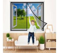 Cortina Mosquitera Magnetica 40x70 cm, Mosquiteras para Ventana Magnética Automático Mantiene los Mosquitos de Insectos Fuera para Ventana Correderas Negro, Reforzada
