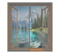 Cortina Mosquitera Magnetica 45 x 70 cm Fácil Instalación sin Taladrar, Fácil de Limpiar Magnetica Imantada Exterior Corredera para Todas Las Ventanas, Gris