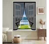 Cortina Mosquitera Magnética 50 x 55 cm Cierre Automático de Arriba a Abajo, Mantiene El Aire Fresco Dentro y Los Bichos Fuera Cortina Mosquiteras para Todas Las Ventana, Negro