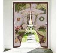 Cortina Mosquitera Magnetica 60 x 130 cm Cierre Automático con Imanes Potentes Resistente a La Rotura Transpirables Cortinas Mosquiteras para Puertas Del Balcón, Marrón