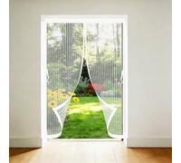 Cortina Mosquitera Magnetica 60 x 130 cm Fácil Instalación sin Taladrar Protección Contra Insectos Resistente Antimosquitos Puerta Mosquitera para Puerta Ventanas, Blanco
