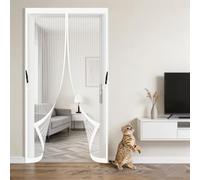 Cortina Mosquitera Magnetica 60 x 135 cm Cierre Automático con Imanes Potentes Resistente a La Rotura Transpirables Mosquiteras para Puertas para Puertas Del Balcón, Blanco